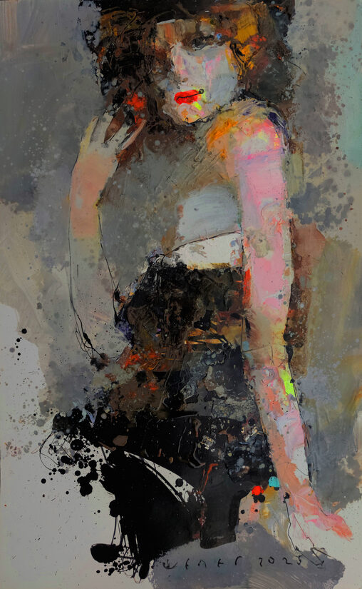 Lady fixing her hair